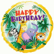 Jungle Animals Happy Birthday Balloon